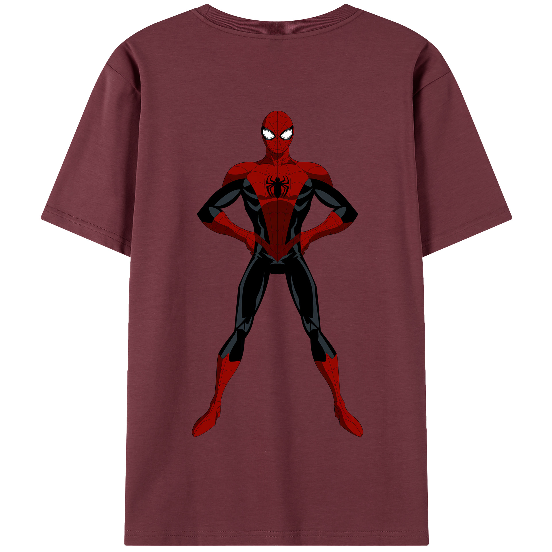 （画像用） Spider Man スパイダーマン 綿100％半袖Tシャツ（背面プリント）